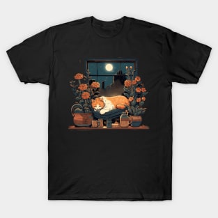 Lazy Cat Nap King Funny Cute Vintage Style T-Shirt